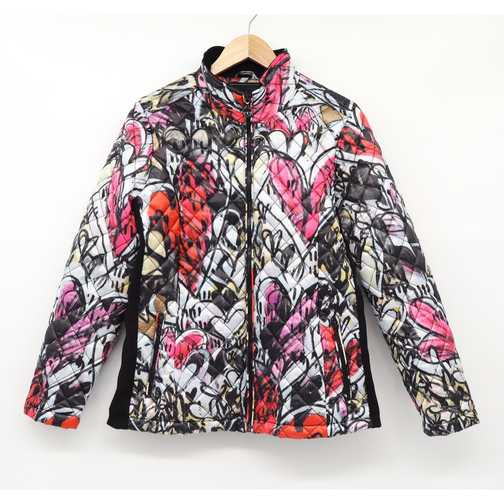 Dolcezza Women's Lightweight Quilt Jacket Watermelon Heart Sz S
